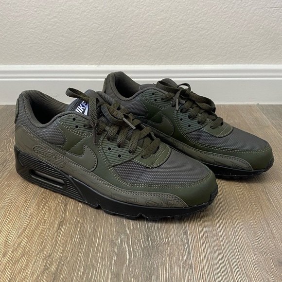 Nike Other - Nike Air Max 90 Cargo Khaki Green & Black Reflective Sneakers Sold Out Rare